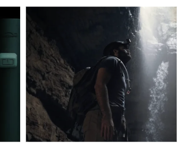 Brand lifestyle photography — hiker in canyon light